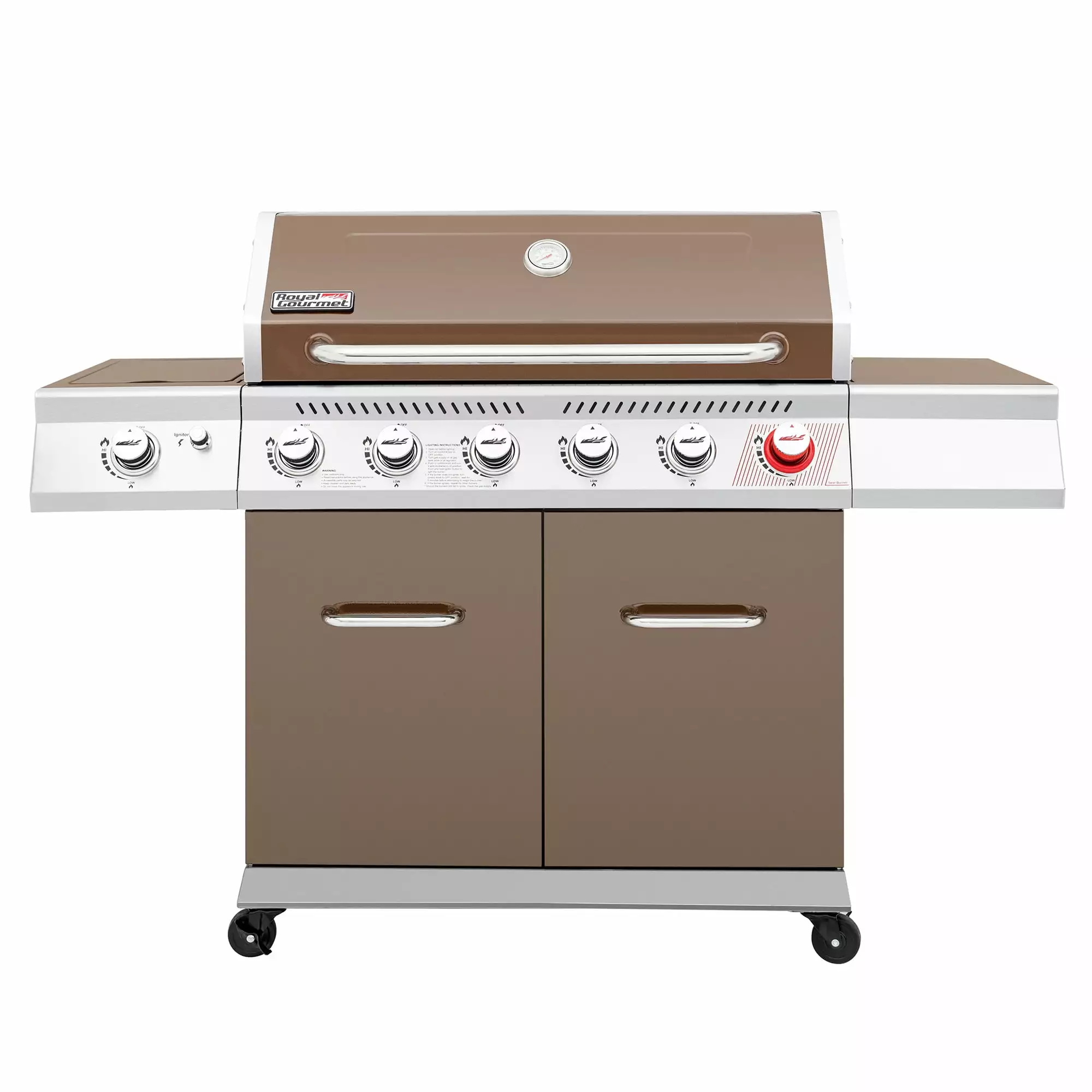 Royal Gourmet 6-Burner BBQ Gas Grill Sear Burner and Side Burner 74000 BTU GA6402C