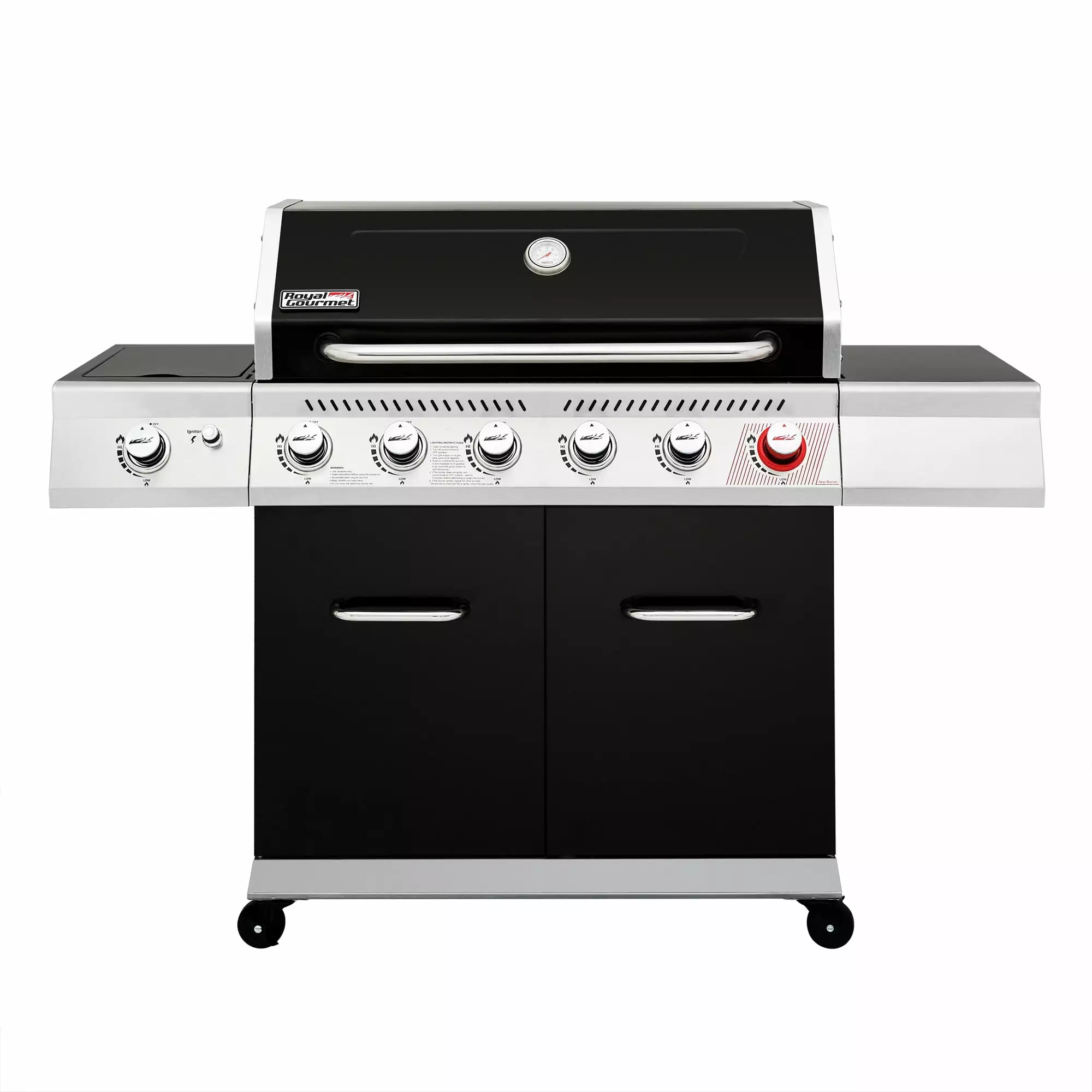 Royal Gourmet GA6402H 6-Burner BBQ Gas Grill Sear Burner and Side Burner