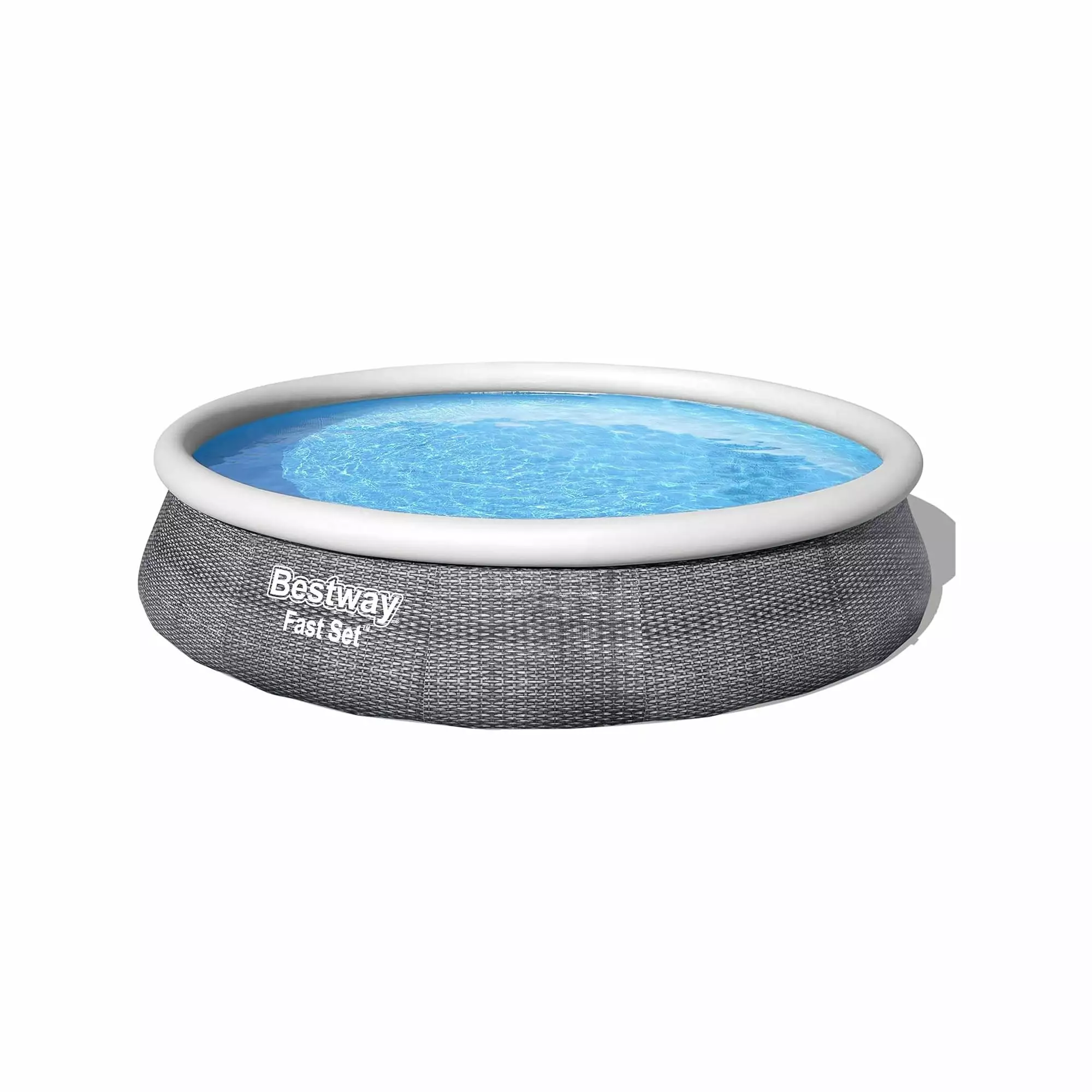 Fast Set 57375E PVC 13 Foot Round Inflatable Pool Set - Easy Setup Backyard Swimming Pool 13