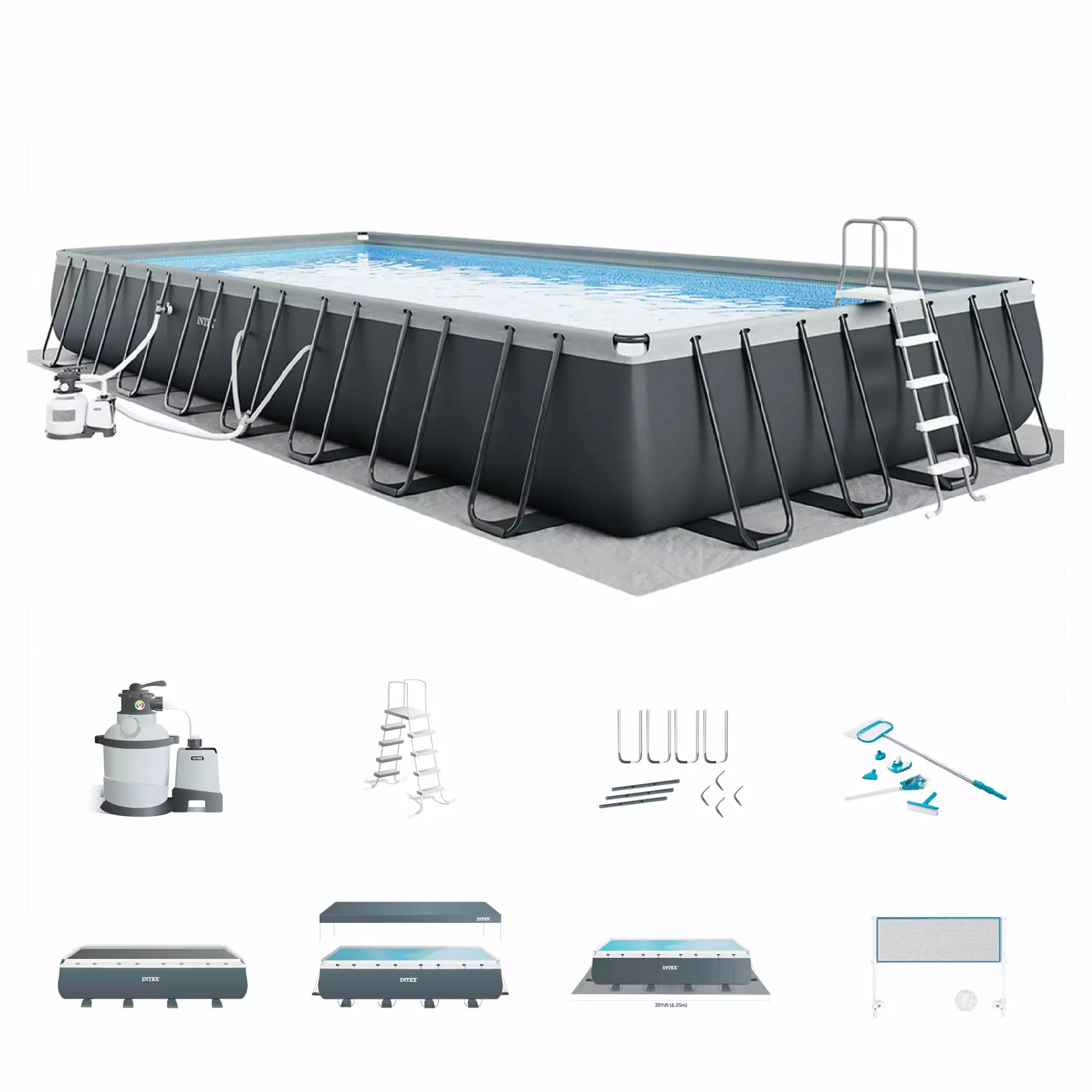INTEX Ultra XTR 32ft x 16ft x 52in Above Ground Swimming Pool Set Pump
