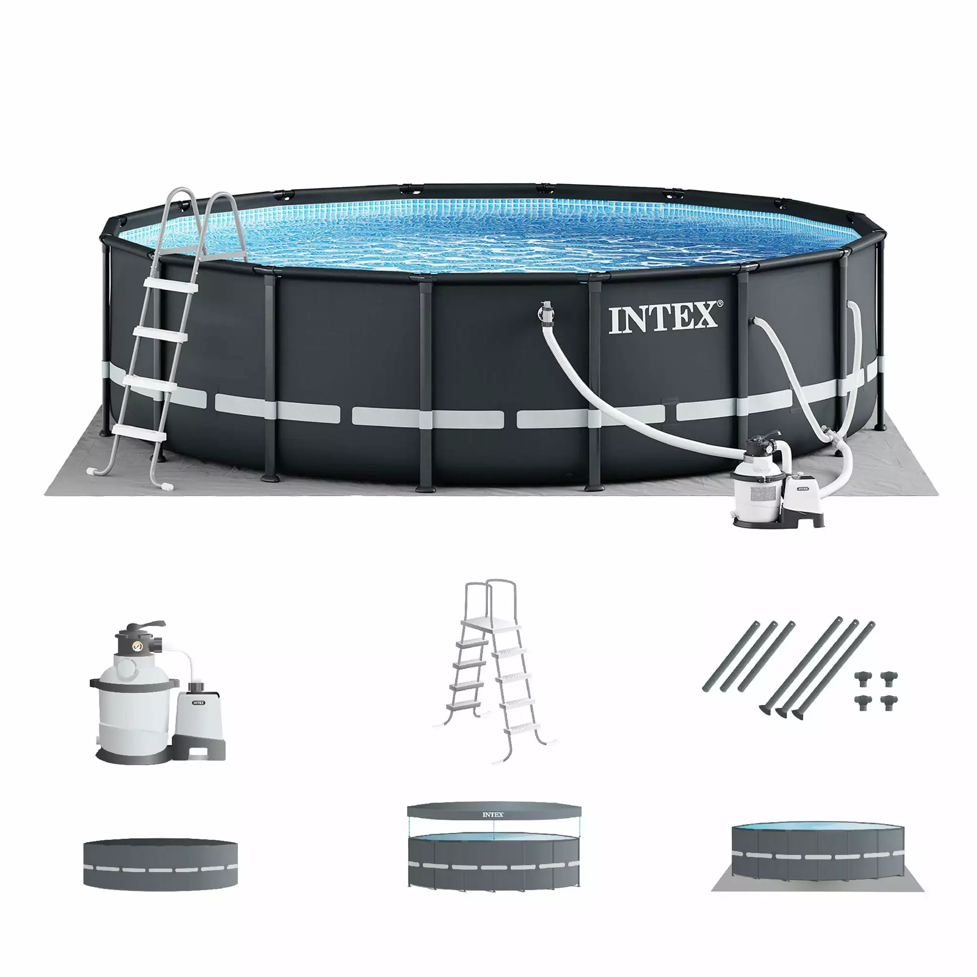 Intex 16' x 48 Ultra XTR Frame Above Ground Pool Set 1500 GPH Sand Filter Pump 16ft