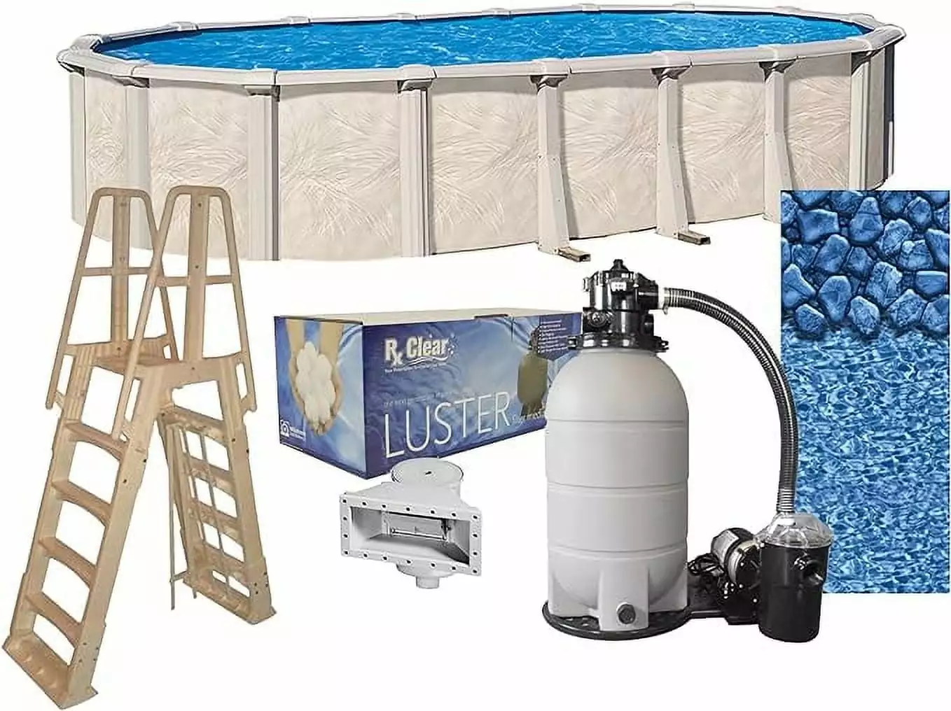 Lake Effect Pools Fallston 15' x 30' Oval 52 Wall Above-Ground Swimming Pool Full Start-Up Kit 15