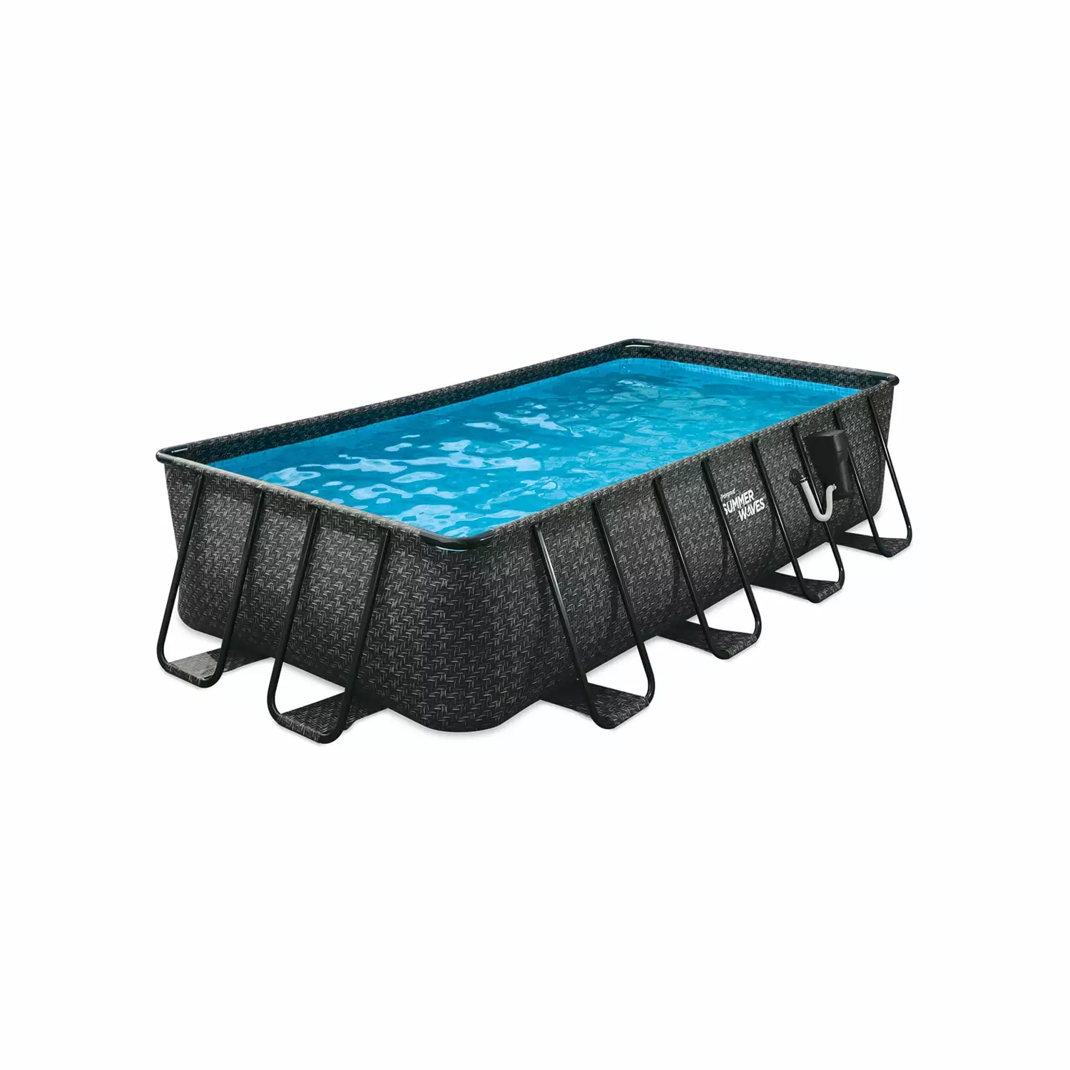 Summer Waves 16' Long Dark Herringbone Elite Frame Outdoor Rectangular Pool 10
