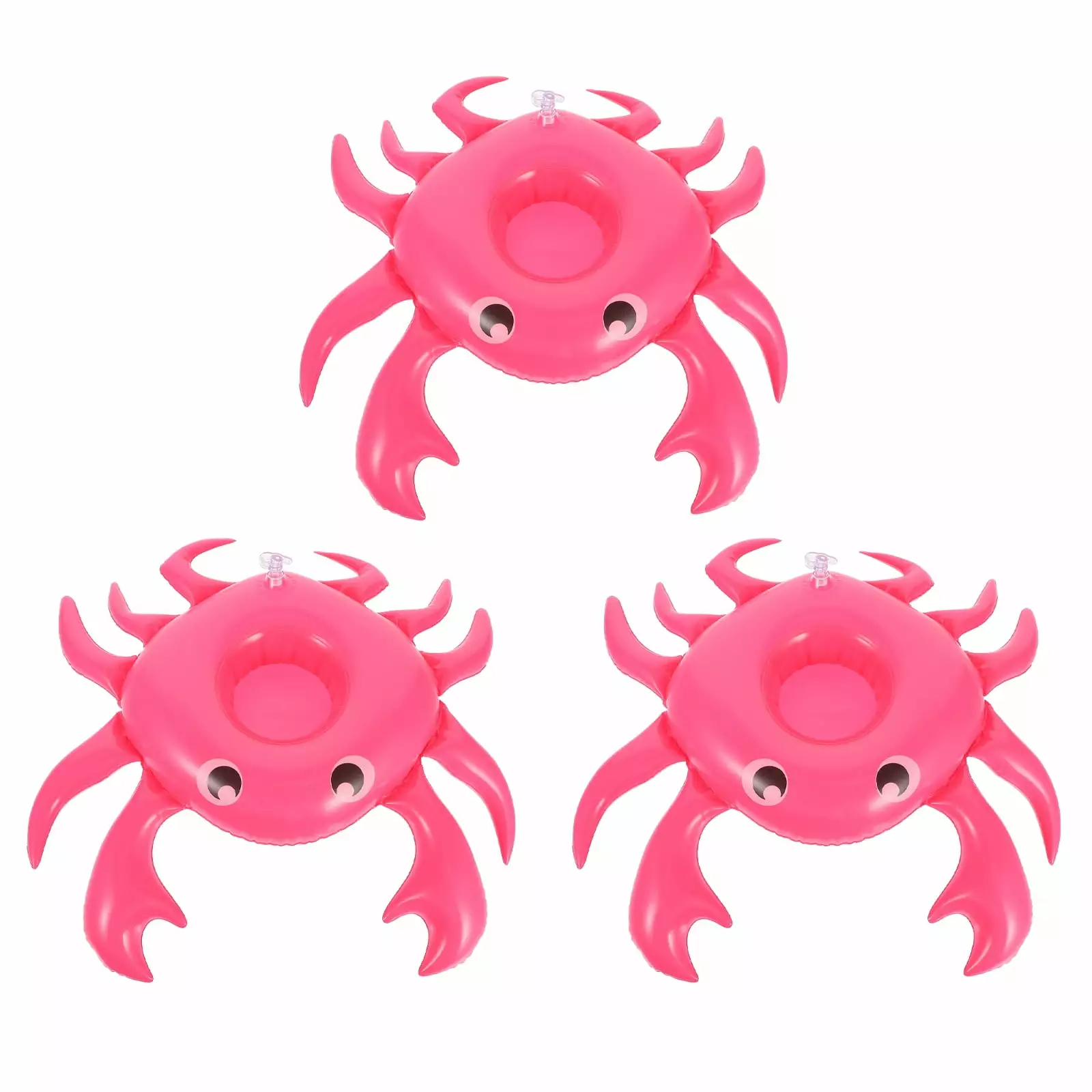 OUNONA Drink Holder Cup Inflatable Pool Float Animal Coasters Swimming Beverage Crab Pump 24x21x4cm