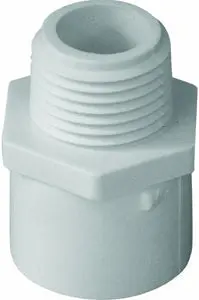 1 x 3/4 Inch PVC Male MIPT Adapter Plumbing Connections Genova Products