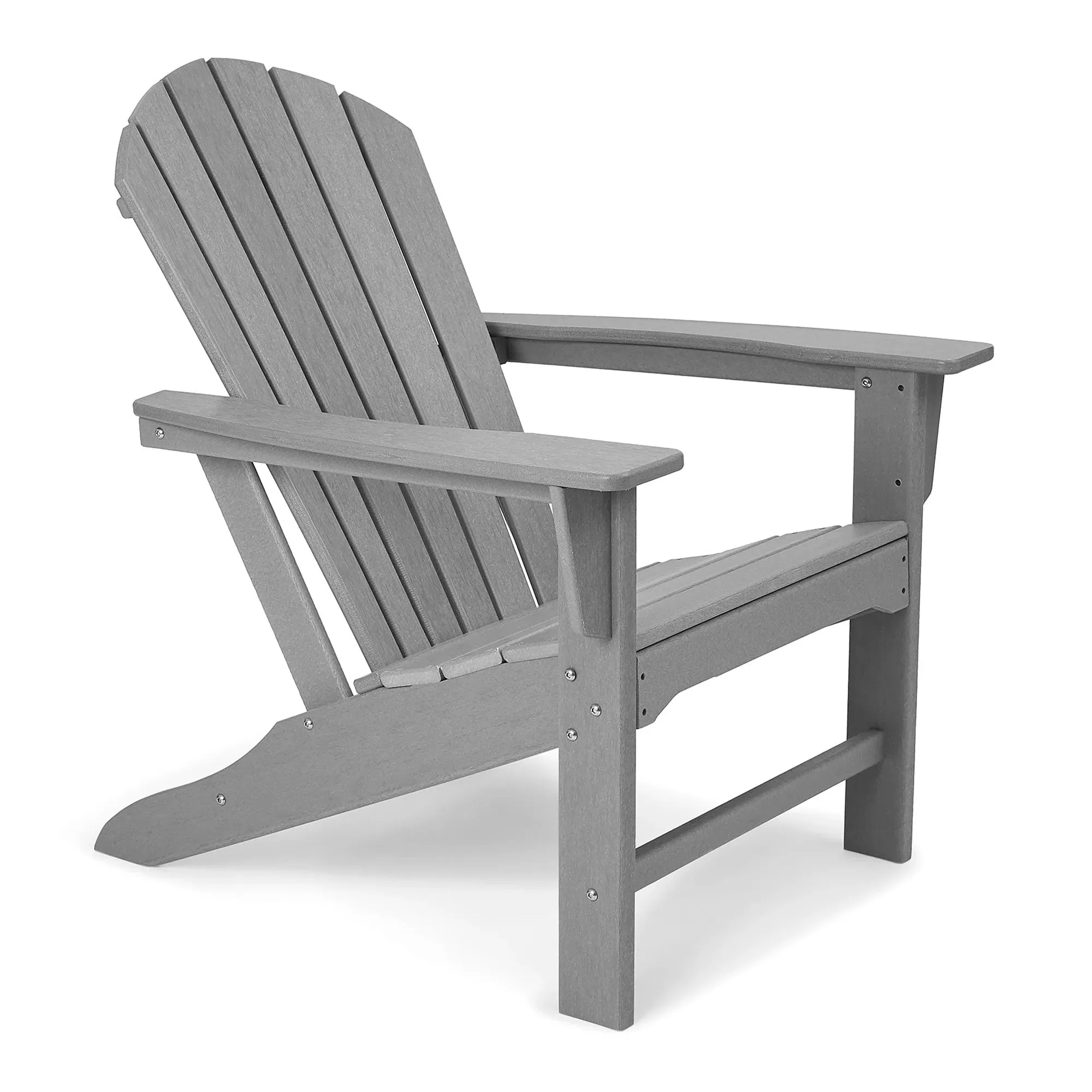 Edyo Living Gray HDPE Plastic All Weather Outdoor Patio Lawn Adirondack Chair