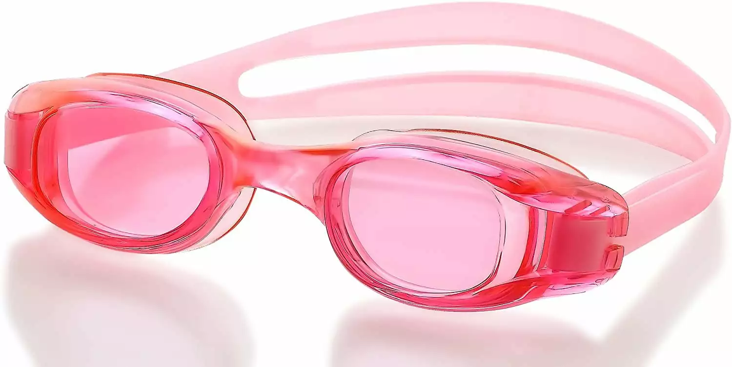 Beemo Swimming Goggles Universal Leak Resistant Eye-Socket Fit Adults Pink