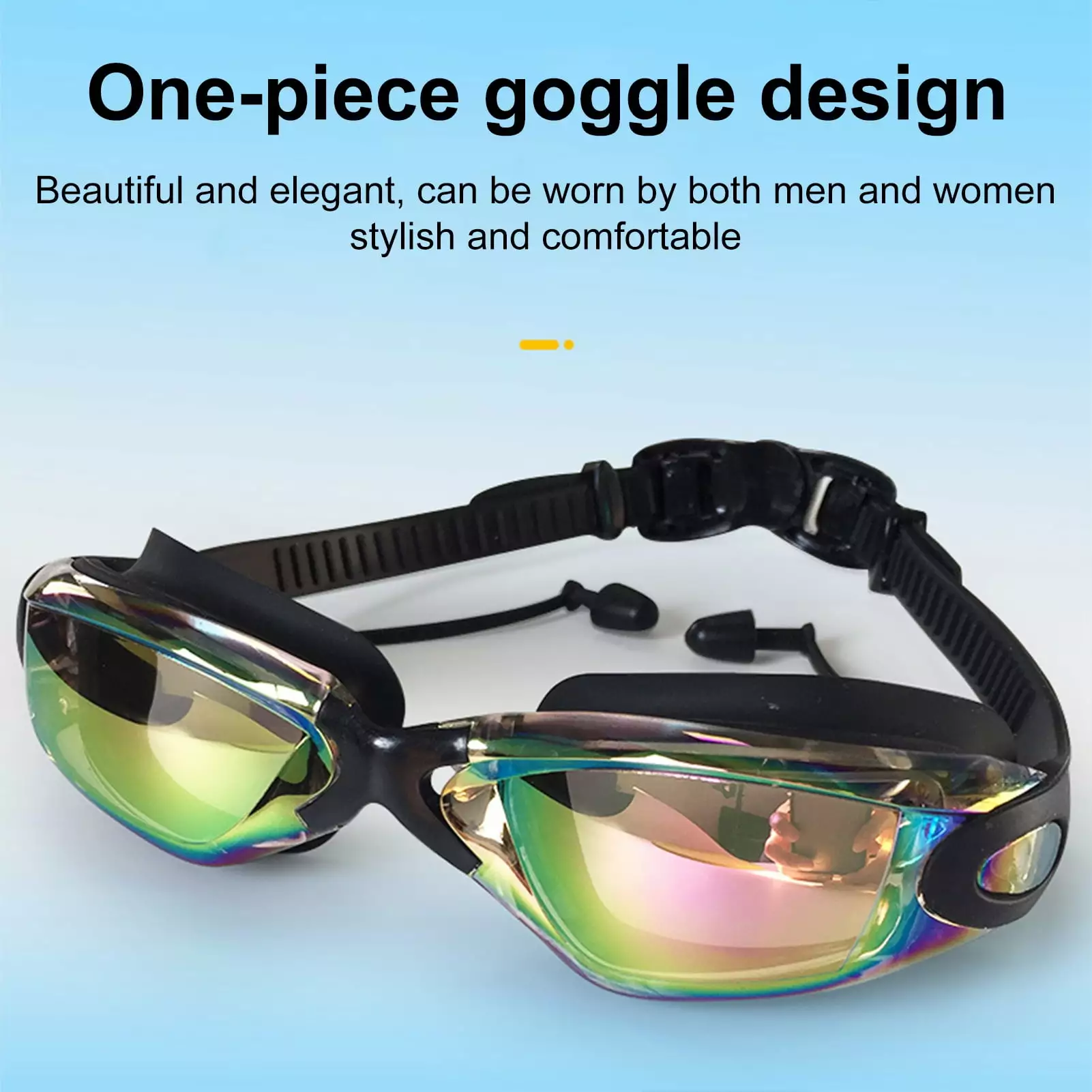 Hariumiu Swim Goggles Adult Adjustable Strap PC Wide Vision Polarized Swimming Goggles