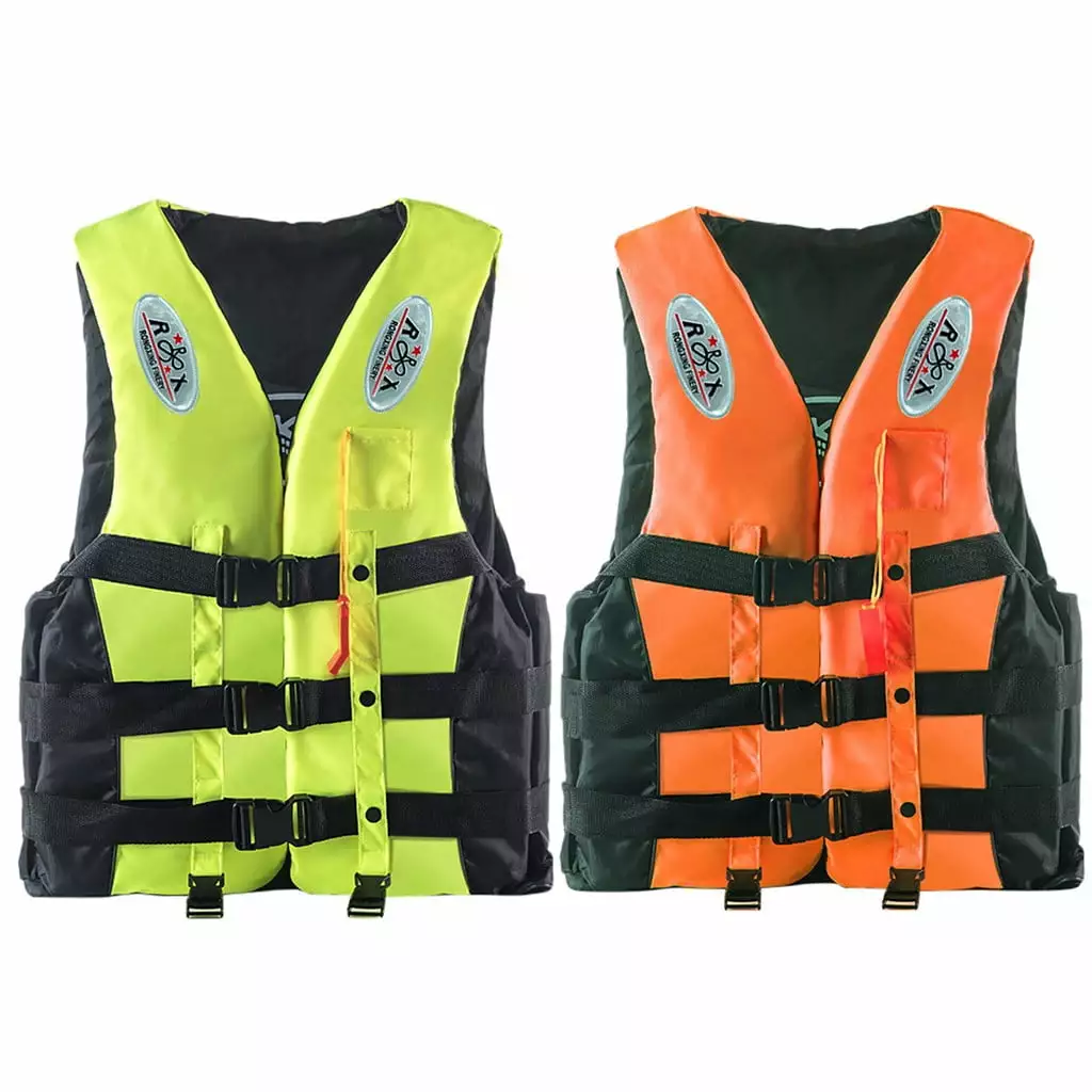 2PC Adults Life Jacket Aid Vest Adjustable Safety Strap Swimming Snorkeling Kayaking