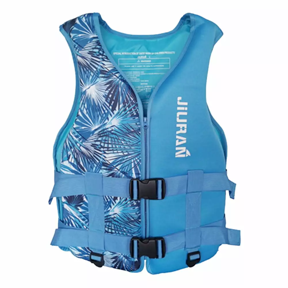 Adjustable Floating Swim Vest Adults Unisex Boating Life Jacket Front Zipper Blue XL