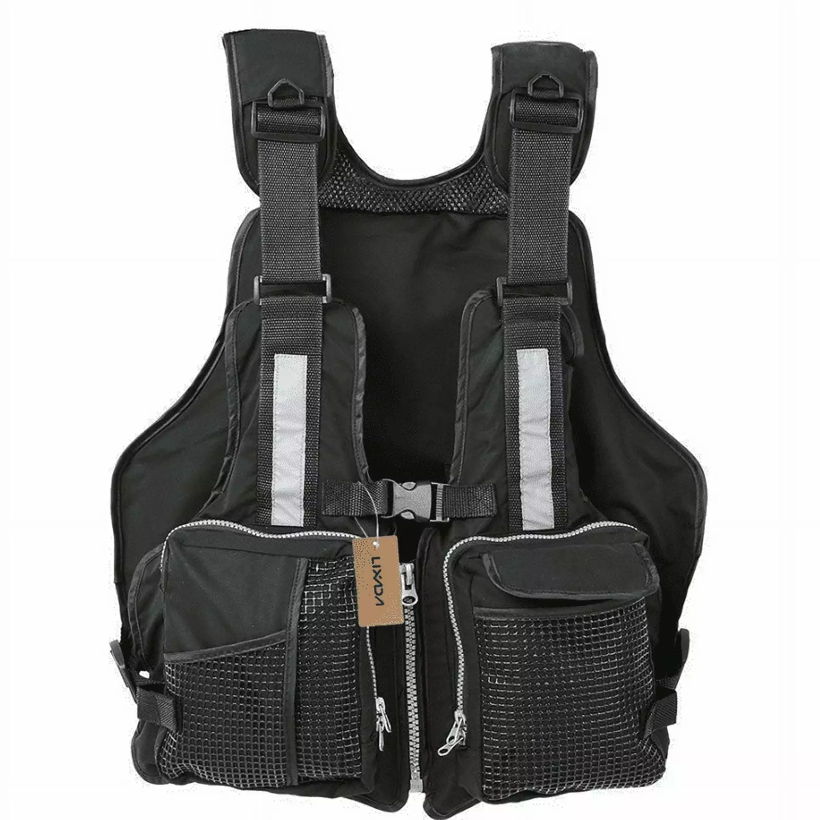 Adult Fishing Life Jacket Kayak Life Vest Sailing Swimming Buoyancy Aid Waistcoat Multi-Pockets and Reflective Stripe