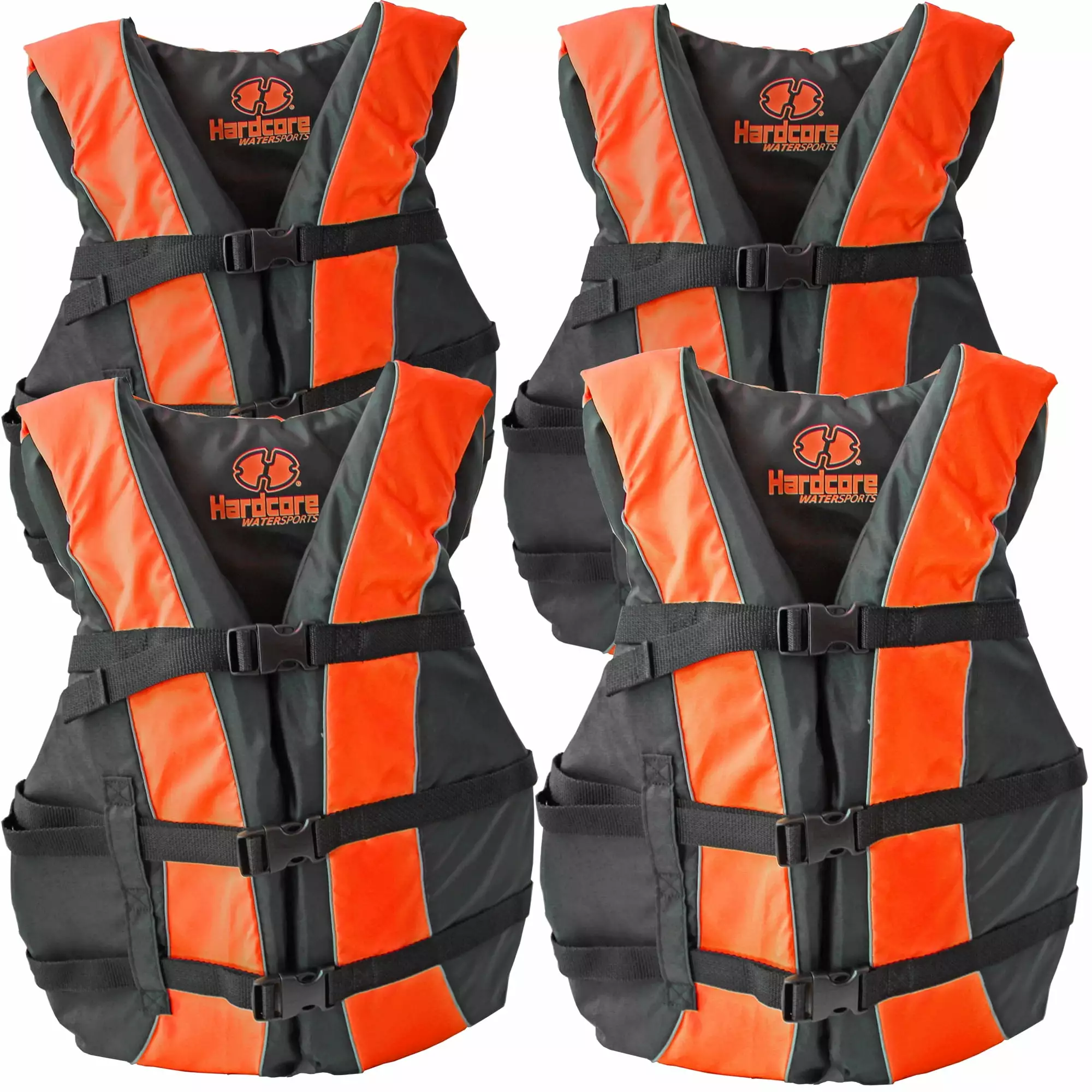 Hardcore Water Sports Life Jacket 4 Pack Paddle Vest Adults Coast Guard Approved Type III