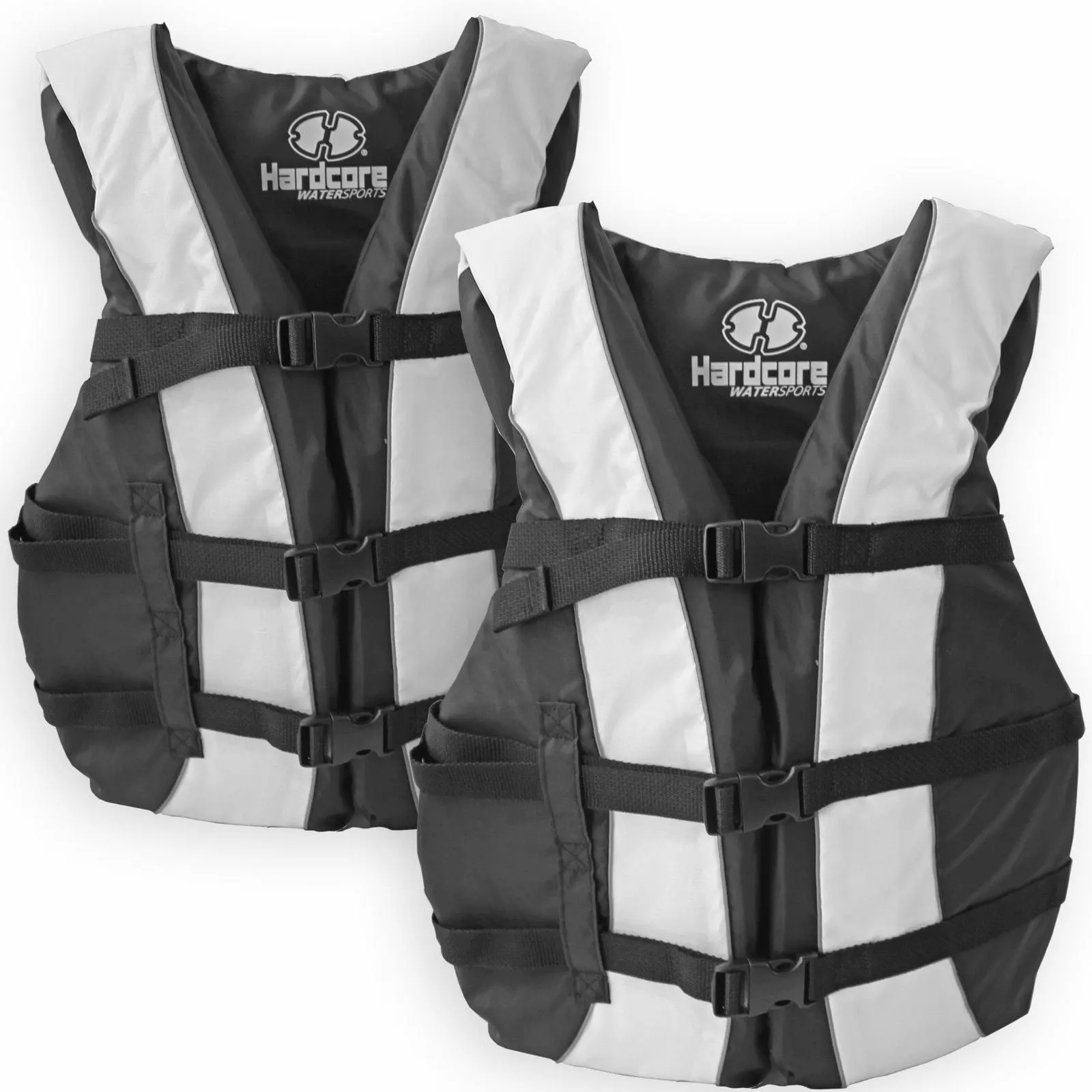 Hardcore Water Sports Life Jacket 2 Pack Paddle Vest Adults Coast Guard Approved