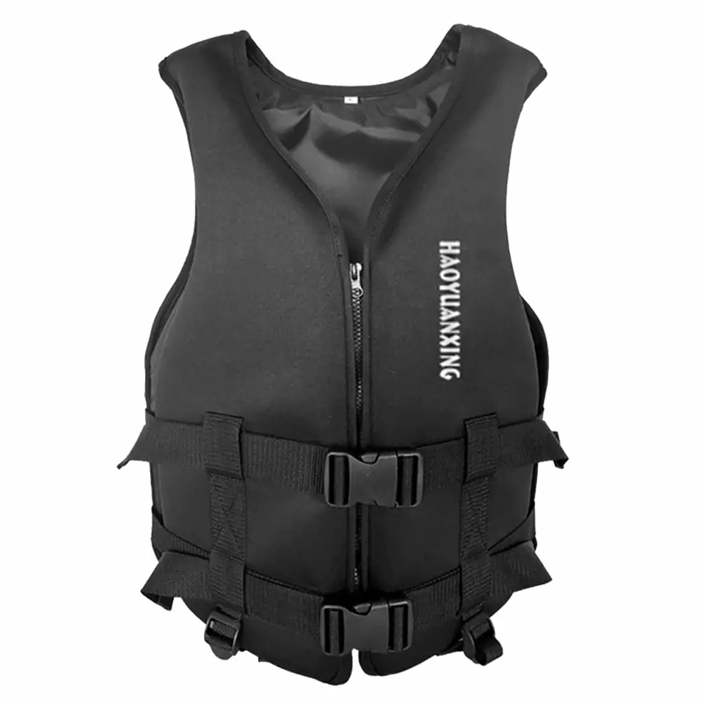 Neoprene Life Jacket Adult Survival Swimsuit Kayak Rafting Boating Drifting Buoyancy Safety Life Vest Black S