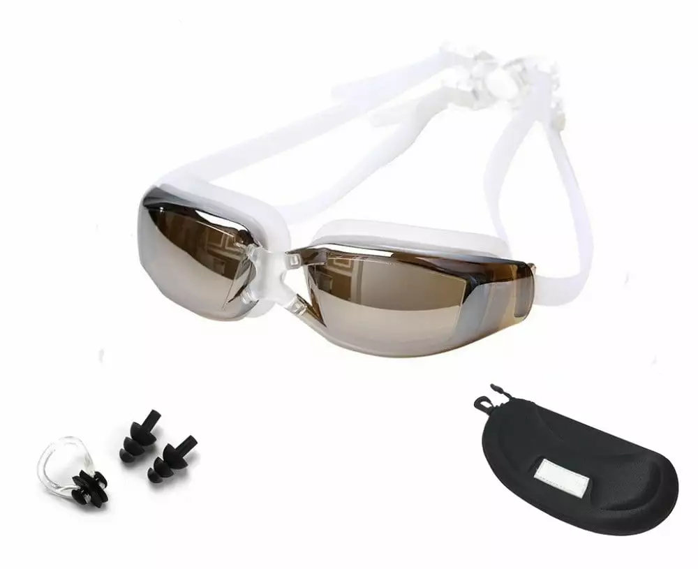 Adult Unisex Swim Goggles UV Protection Anti-Fog Mirror Coated Lenses Leak-Free Design