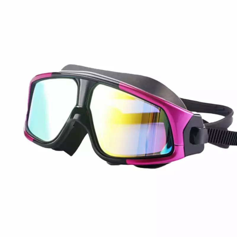 Adult Comfortable Silicone Large Frame Waterproof Anti-Fog UV Protection Swimming Goggles