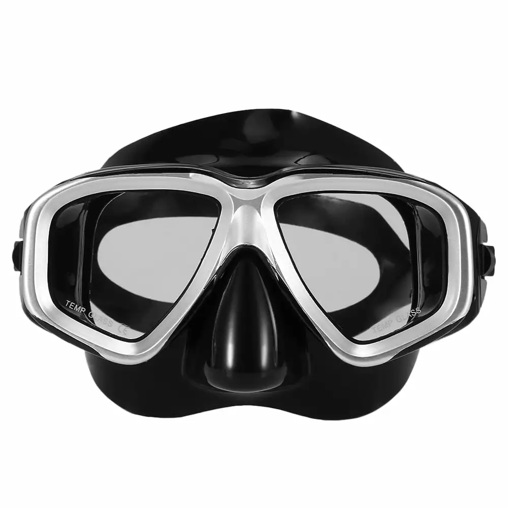 Adults Snorkeling Mask Freediving Anti-Fog Tempered Glass Lens Goggles