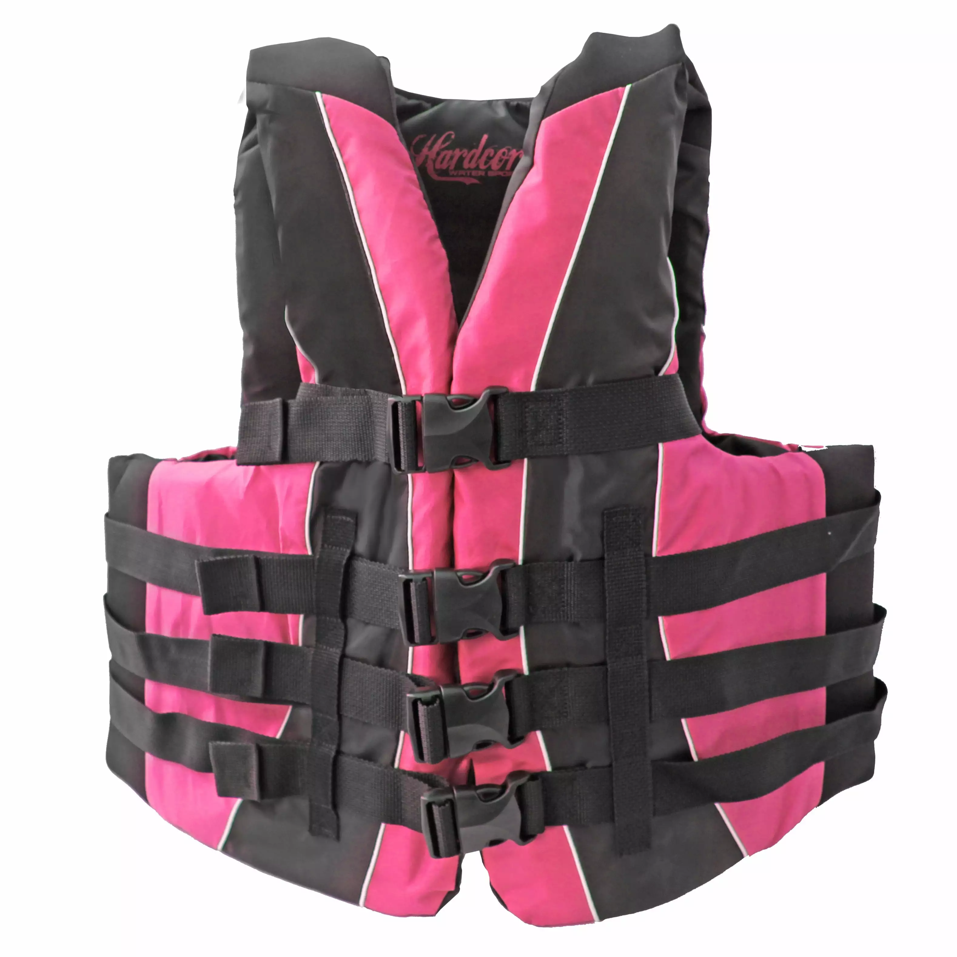 Hardcore Water Sports Adult Fully Enclosed Neoprene and Polyester Life Jacket Vest Hot Pink