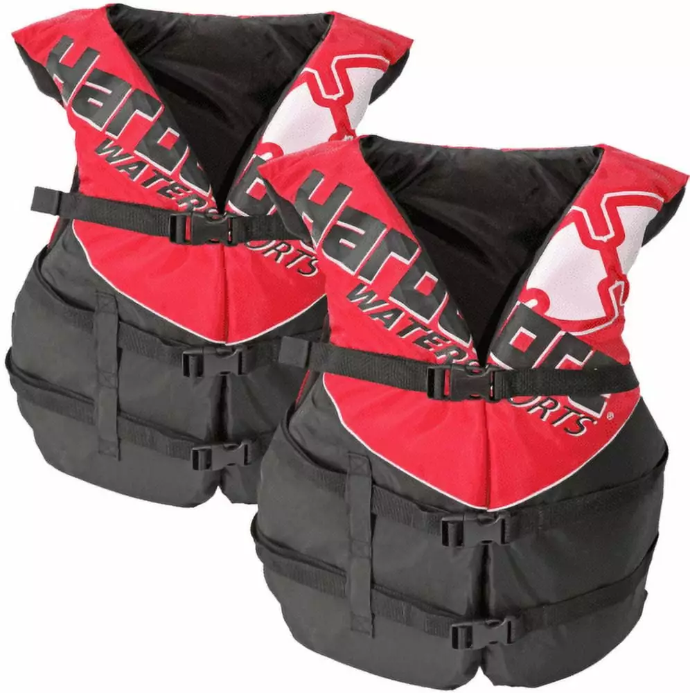 Hardcore Water Sports 2 Pack Coast Guard Type III PFD Life Jacket Adults Jet Ski Wakeboard Kayak