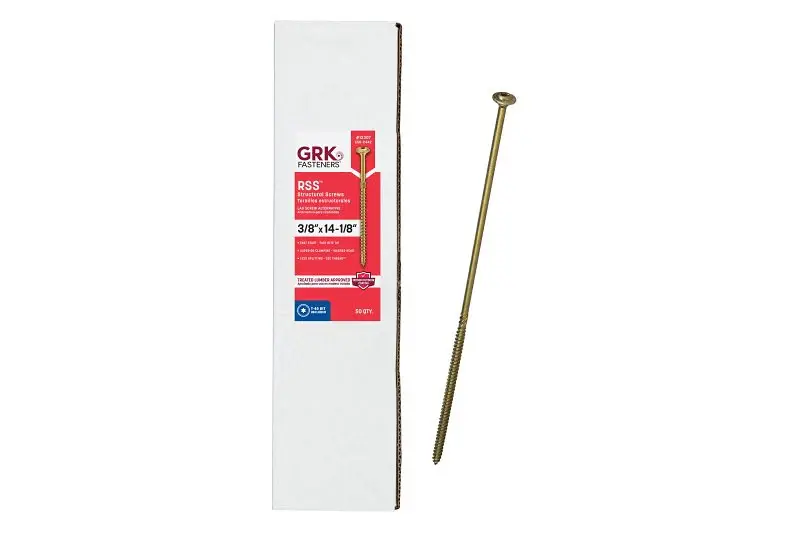 GRK Fasteners RSS 12307 Structural Screw, 3/8 Thread, 14-1/8 L, Flat Head, Star Drive, Stainless, 50 PK