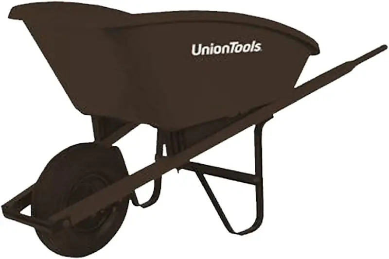 UnionTools SP5U16 Wheelbarrow, Poly, Pneumatic Wheel, 13-1/4 Wheel