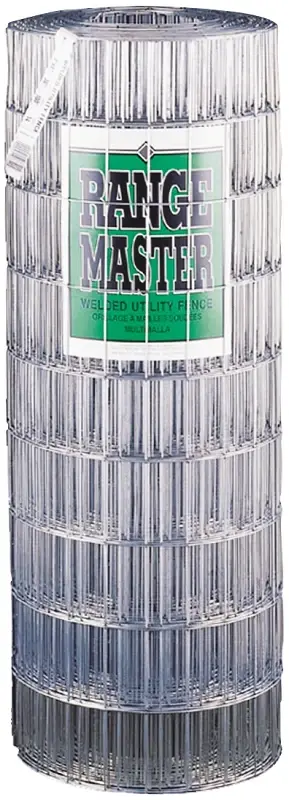 Rangemaster 7745 Welded Utility Fence, 100 ft L, 72 H, 2 x 4 Mesh, 14 Gauge, Galvanized