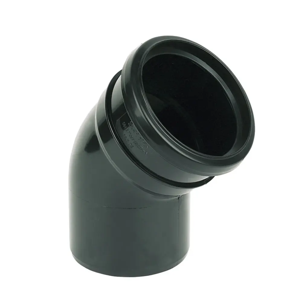 FloPlast 110mm Soil 135' Socket/Spigot Bend Onyx