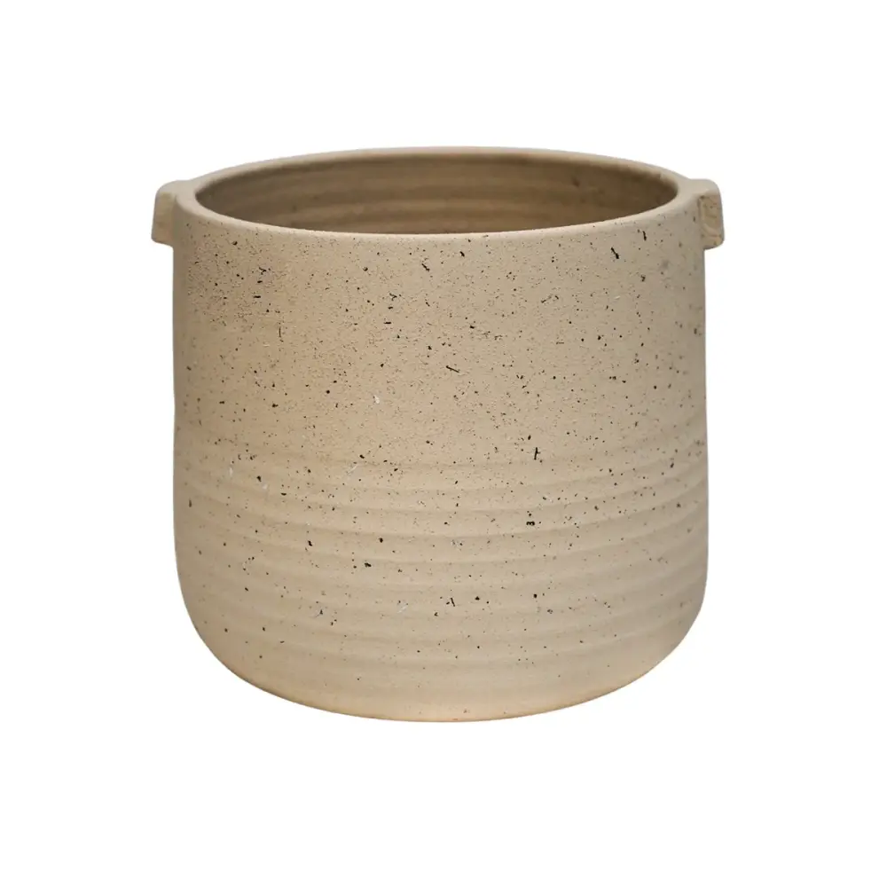 Galvanized Steel Aurora Terrazzo Handle Planter Oat