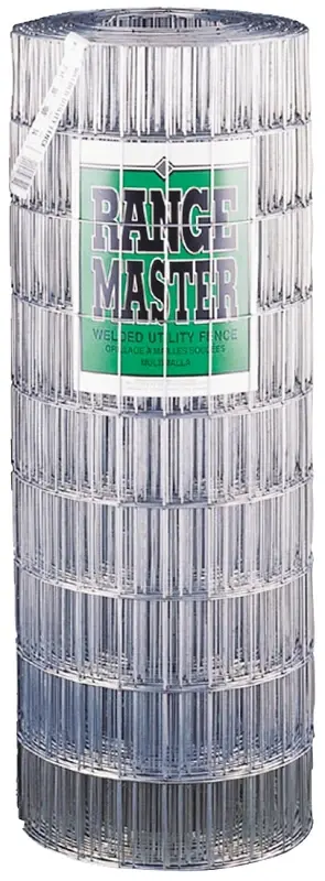 Rangemaster 7743 Welded Utility Fence, 100 ft L, 48 H, 2 x 4 Mesh, 14 Gauge, Galvanized