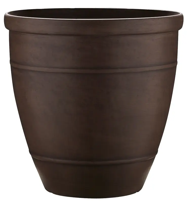 Southern Patio RUB-091547 Wright Planter, 18 H, Rubber, Chestnut