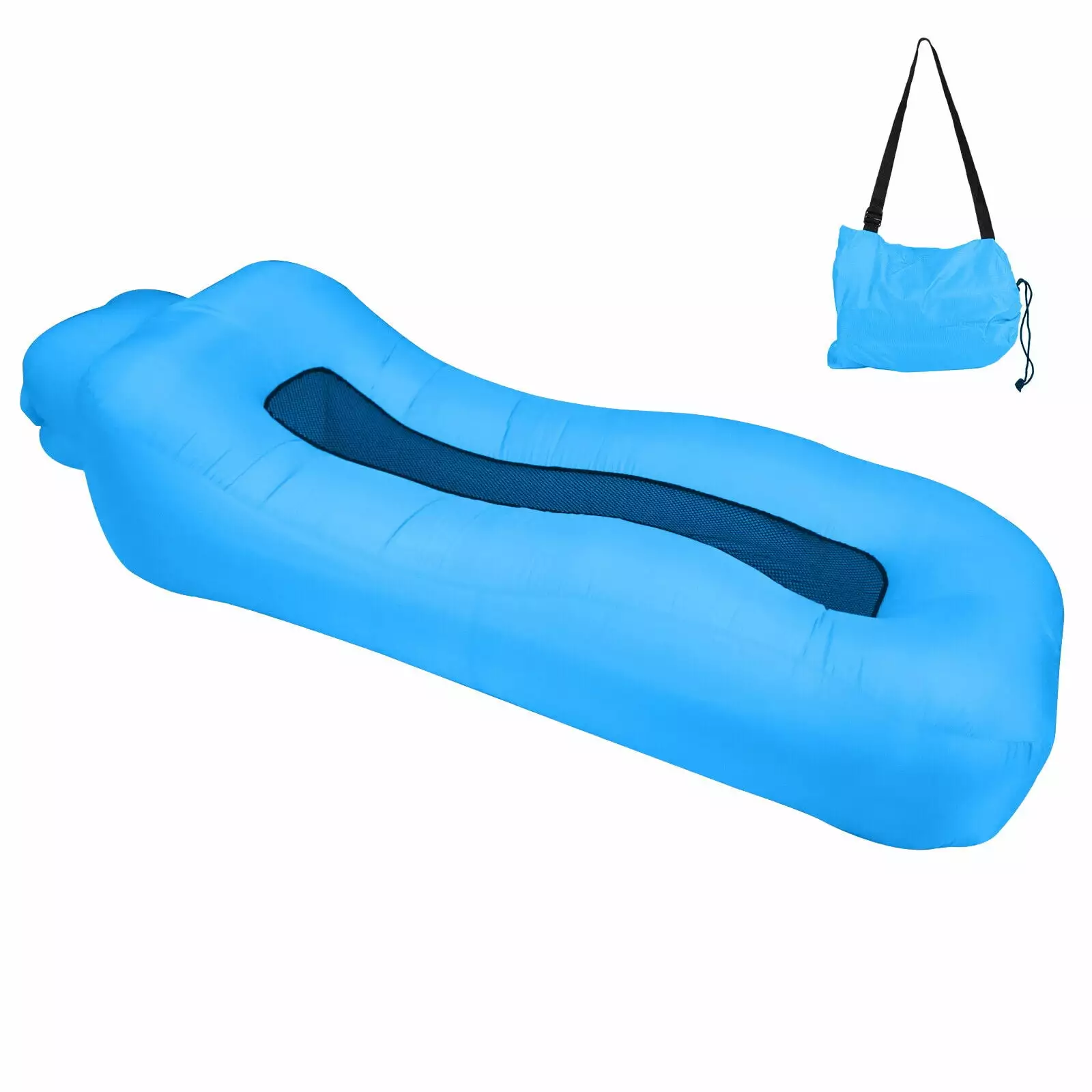 JIAN YA NA Instant Inflatable Lounger Air Sofa Hammock Camping Picnic Pool Float Sky Blue