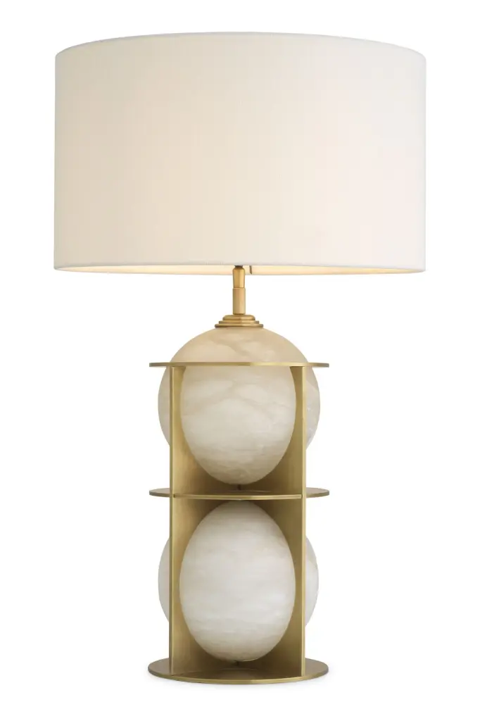 Round Alabaster Table Lamp Eichholtz Eternity Elegant Bedside Light