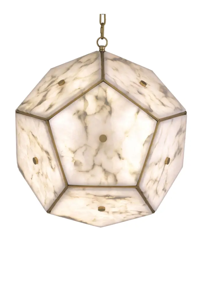 Pentagonal Alabaster Lantern Eichholtz Gallo Outdoor Indoor Lighting