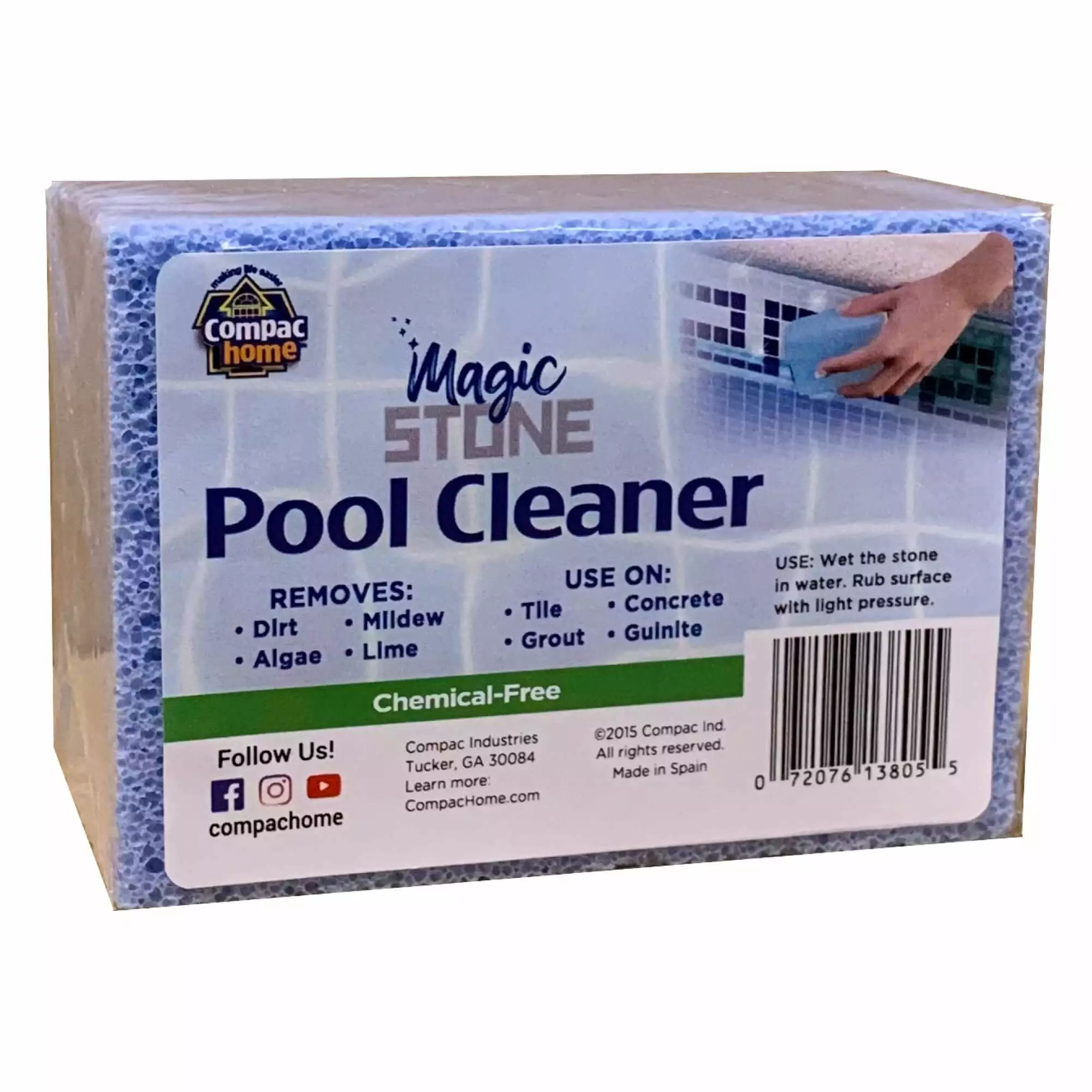 Compac Home Magic Stone Pool Cleaner Chemical Free Recycled Glass Dirt Algae Lime Removal Pack