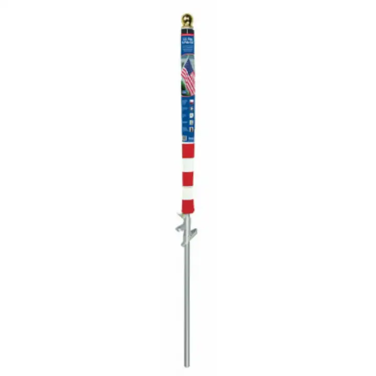 Annin Flagmakers 31839 Aluminum Pole Flag Set Gold Ball Ornament Patriotic Displays