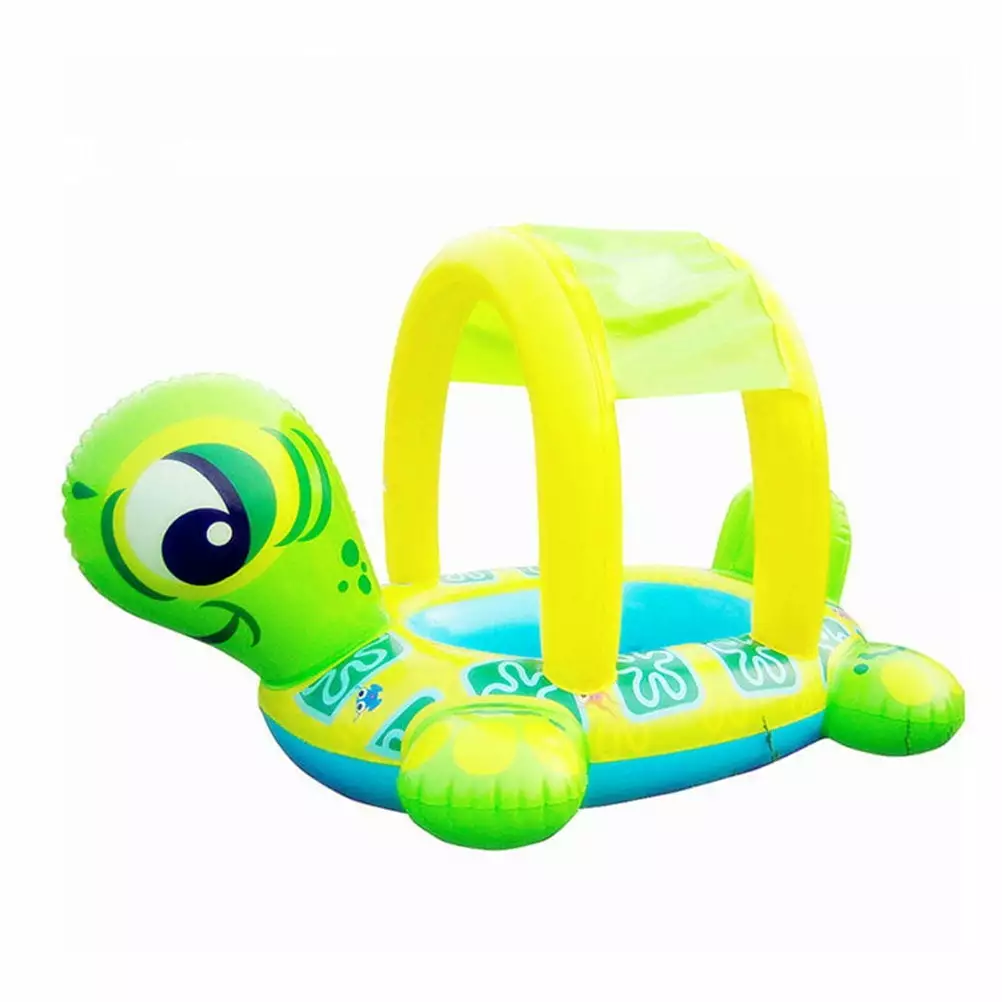 NUOLUX Kids Baby Child Inflatable Tortoise Awning Swimming Laps Pool Swim Ring Seat Float Boat Water Sports