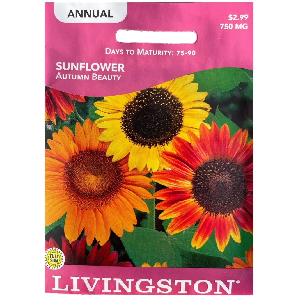 Livingston Seed Sunflower Autumn Beauty 750 mg - Multicolored Fall Blooming Seeds