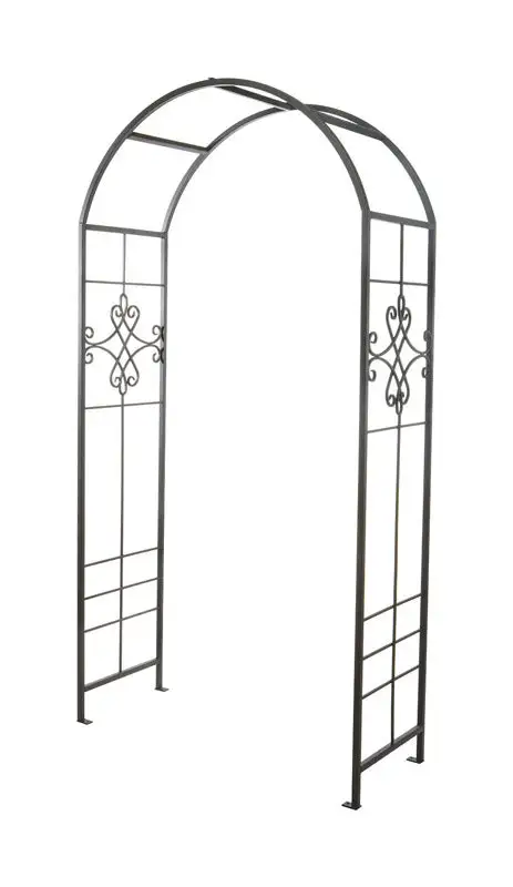Panacea 90 . H Black Steel Arbor Garden and Outdoor Decor