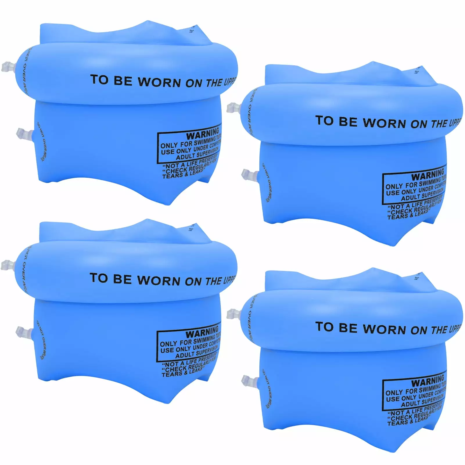Skycase 4 Pack Swimming Arm Float Rings Kids and Adults - Thickened PVC Floater Sleeves Double Airbag - Blue