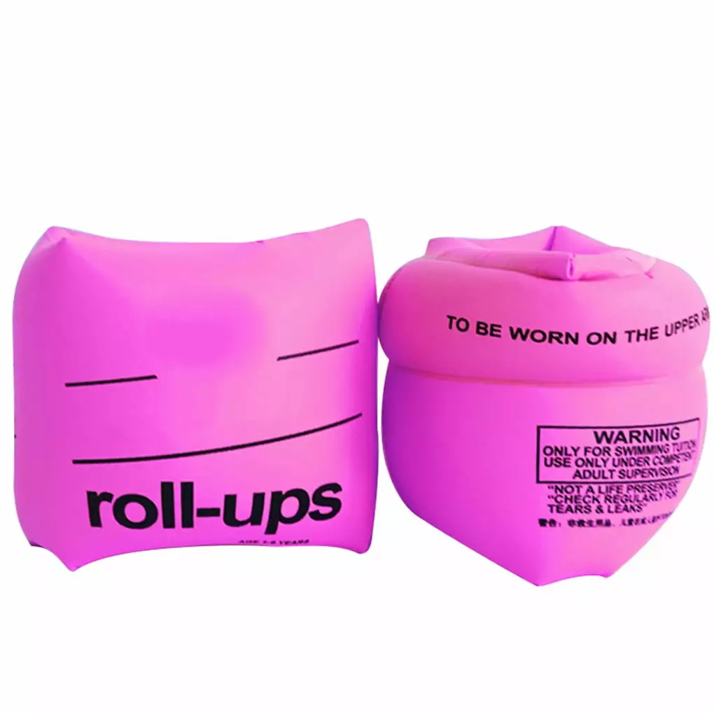 2Pcs Arm Rings PVC Inflatable Swimming Arm Sleeves Bands Thicken Adults Kids Swim Arm Rings