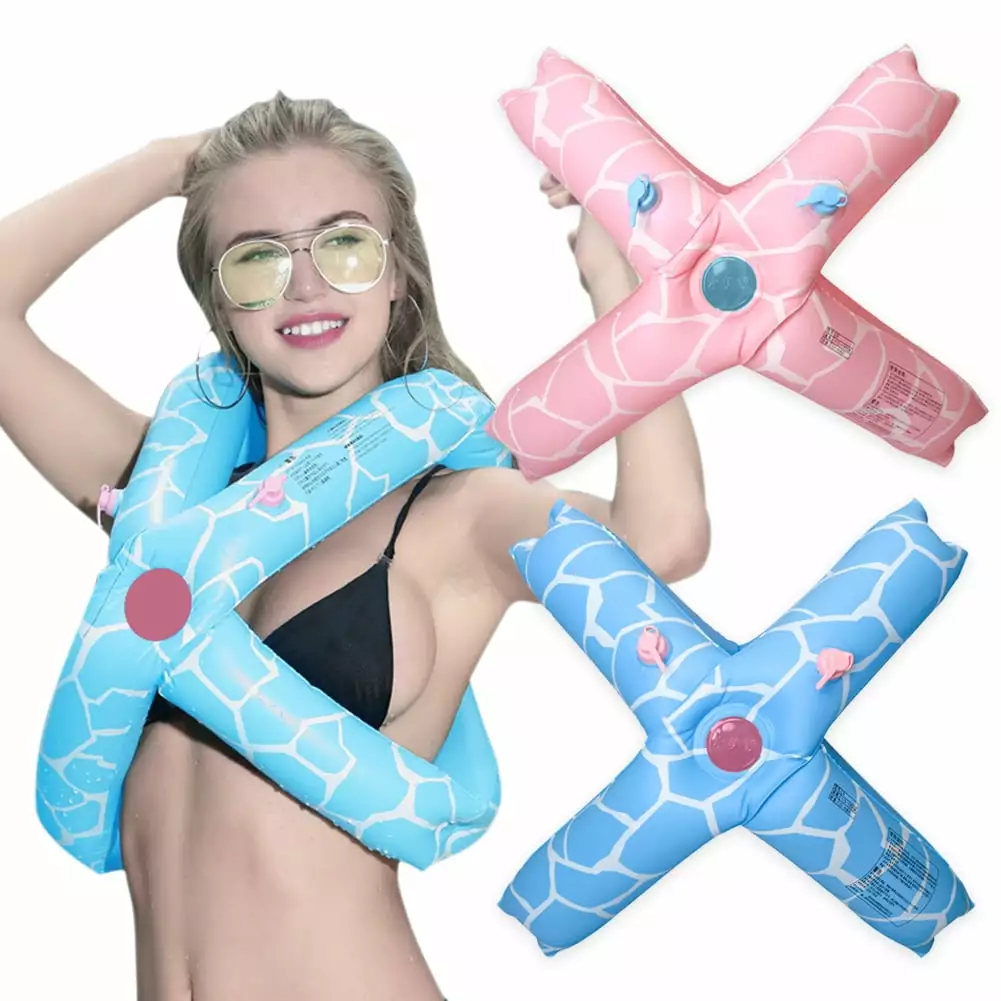 Ludlz Summer Adults Inflatable Swimming Floating Arm Ring Beach Swim Pool Water Toy L