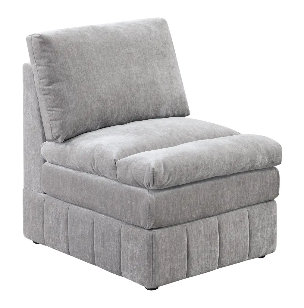 CoSoTower 1pc Granite Morgan Fabric Suede Modular Armless Plush Chair Sectional Sofa