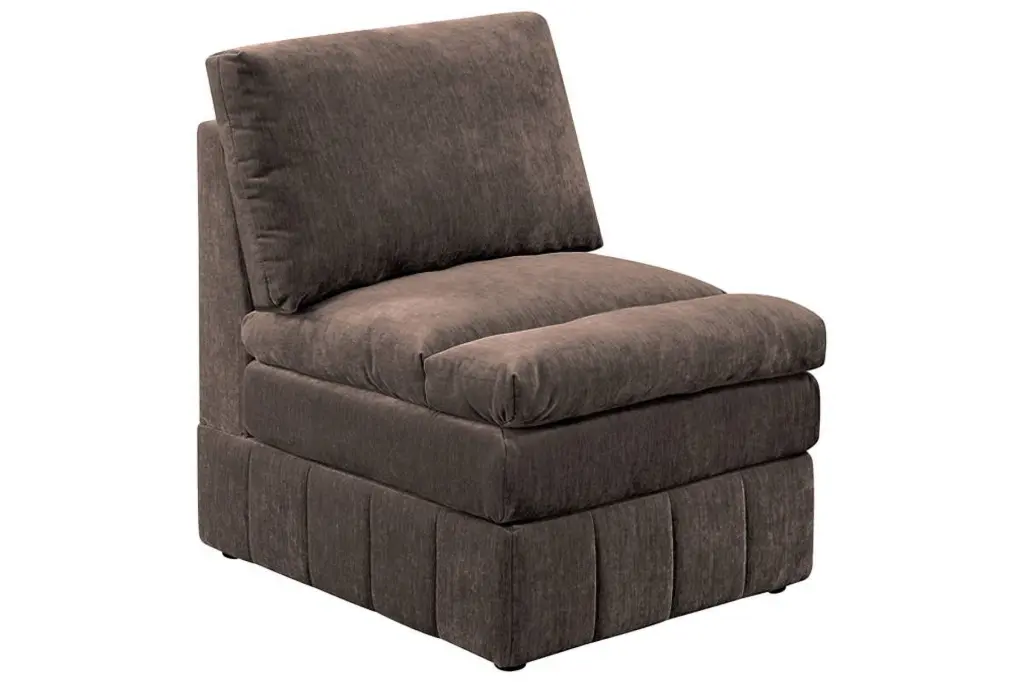 CoSoTower Contemporary 1pc Mink Morgan Fabric Suede Modular Armless Chair Sectional Sofa