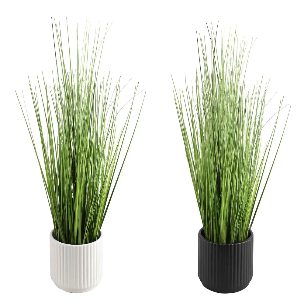 Potted PVC Grass, 19.8" (Choice between 2 Pot Colors)