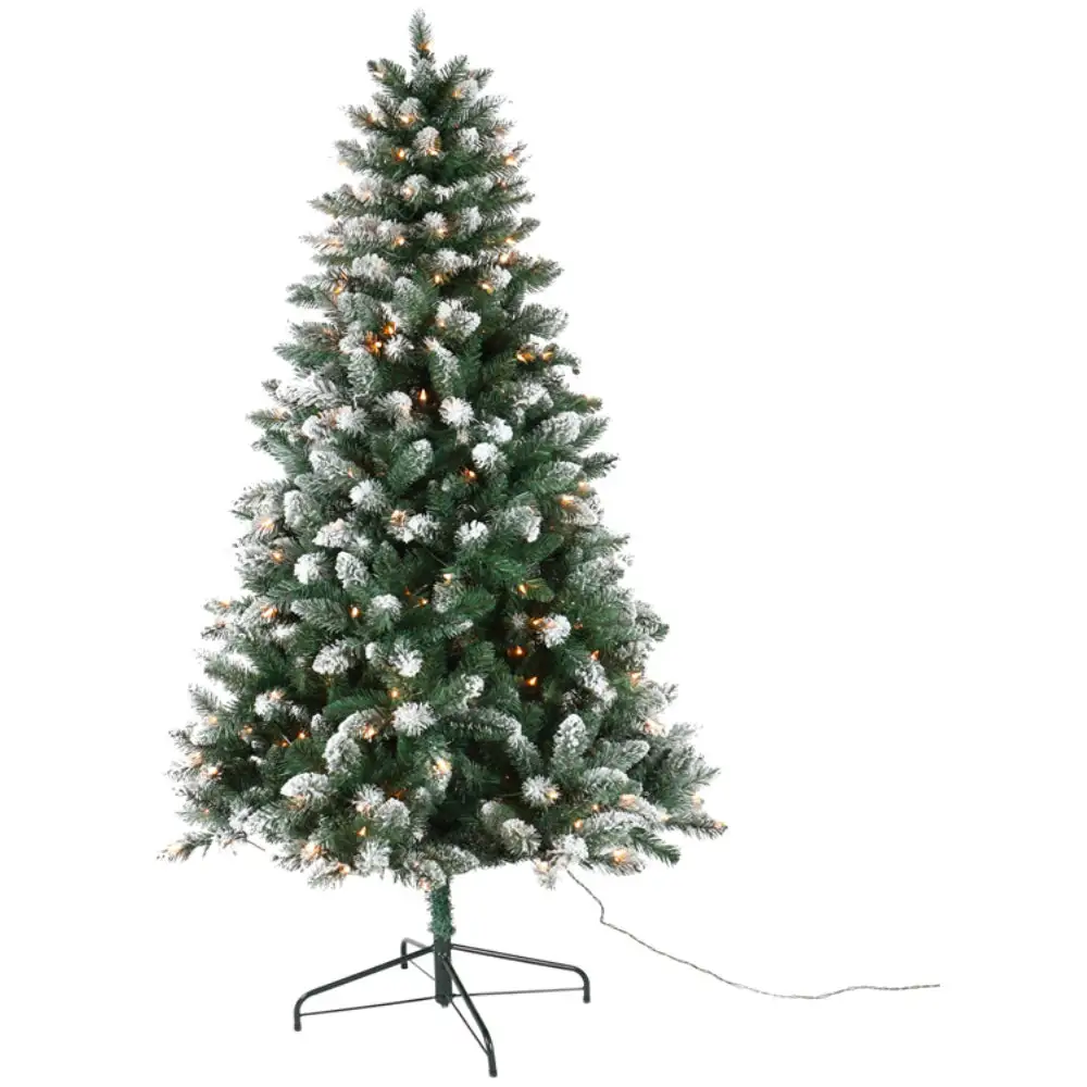 Santas Forest 27470 Prelit Tamarack Christmas Tree Clear 7 Feet Tall