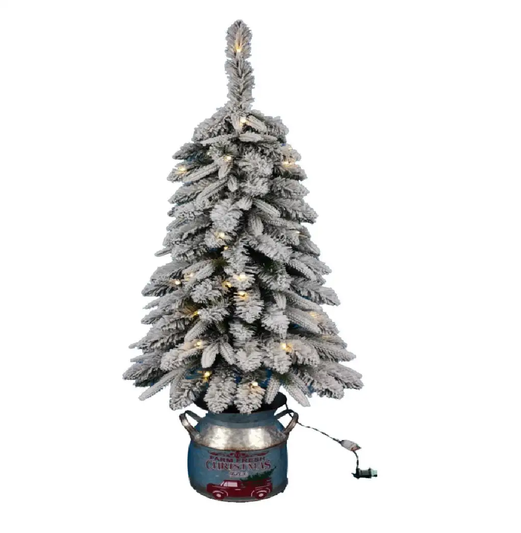 Santas Forest 27636 Milk Can Base Christmas Trees 3 Feet Holiday Decor