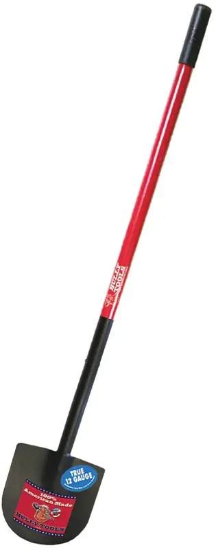 BULLY Tools 92702 Caprock/Pony Shovel, 9 W Blade, 12 ga Gauge, Metal Blade, Fiberglass Handle, Long Handle