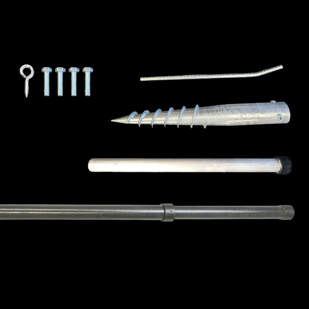 Light Pole - Tunable Height w/ Ground Auger Safety Guard