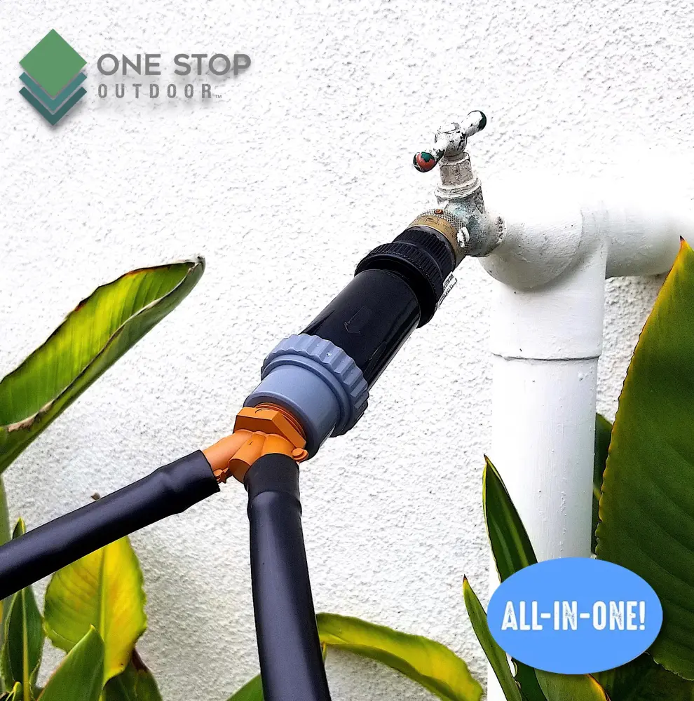 Drip Irrigation Faucet Adapter Connector Kit: Connect Two Lines 1/2 Inch Tubing to Faucet or Garden Hose