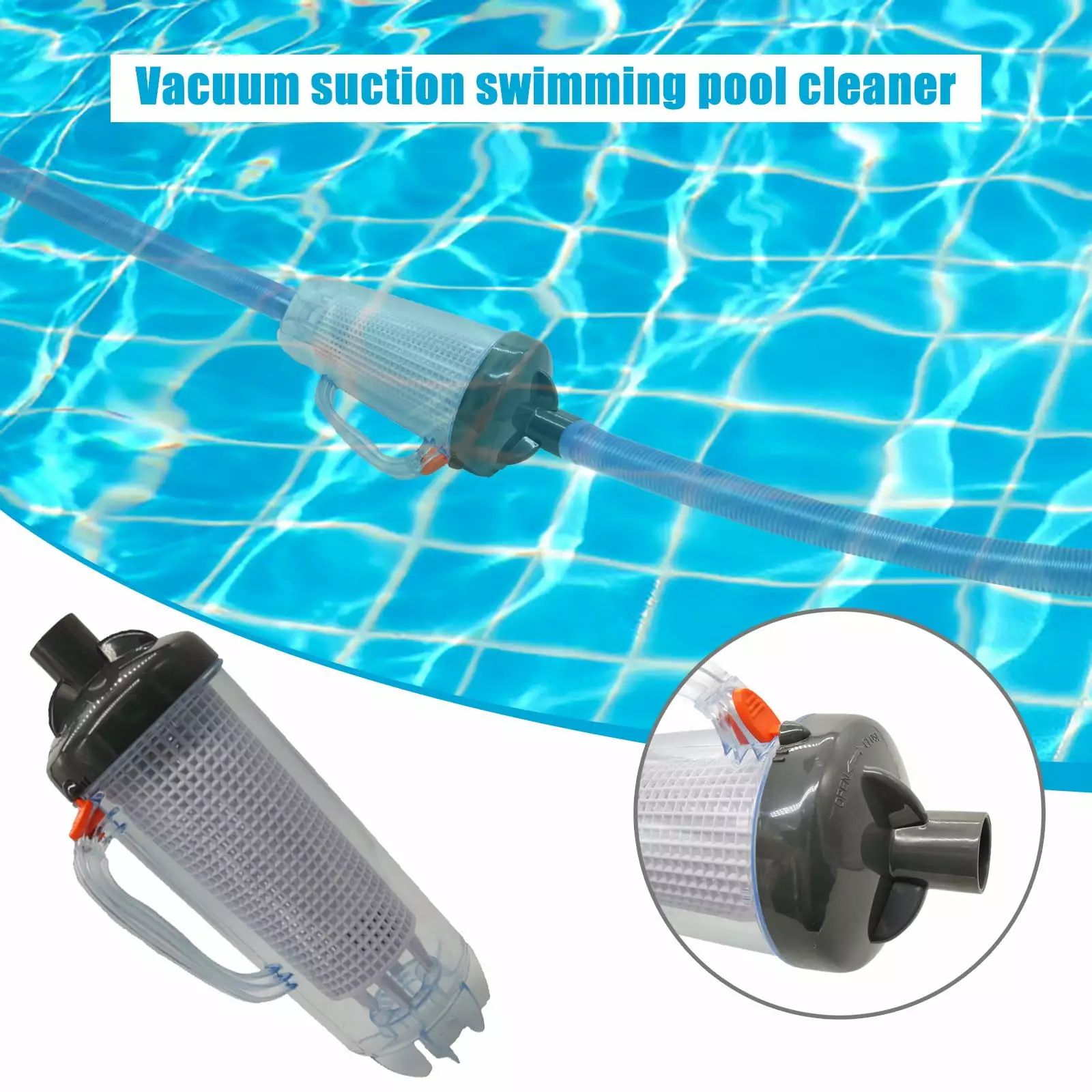 ILJNDTGBE Pool Leaf Canister Automatic Vacuum Suction Swimming Pool Cleaner Mesh Basket